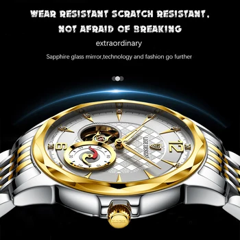 LIGE Nou Ceas Elvețian Bărbați Mecanice Automate Gol Ceas Cadran Mare Impermeabil Luminos 2021 Noua Moda pentru Bărbați Ceas de Lux