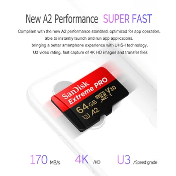 SanDisk Extreme Pro micro sd 32GB, 64GB, 128GB Card de Memorie 512G clasa 10 cartao de memoria U3 A2 V30 1 TB, tf card flash pentru gopro