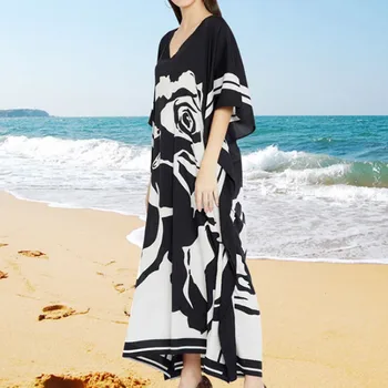 Costume de baie Femei costume de Baie Dolman Sleeve Print Mozaic Sifon Kimono Costum de Baie Acoperi mult Timp liber de plaja cardigan dropshipp