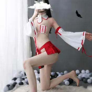 Kimono Japonez Rochie Anime Menajera Costume Cosplay Femei Uniformă Cosplay Costum Drăguț Fete Sexy Inima Bikini Set De Lenjerie