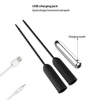 USB de Încărcare Vibrații Cal-ochi Stick Silicon Uretral Penis Plug Cateter Uretral pentru Adulti Jucarii Sexuale pentru Barbati Masturbare