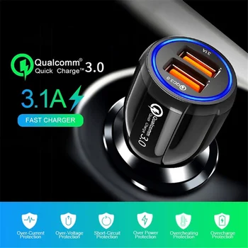 Incarcator auto Dual USB Quick Charge 3.0 2.0 Pentru Samsung S10 Plus QC 3.0 Adaptor Încărcător de Telefon de Masina-Incarcator Pentru Xiaomi mi 9 iPhone