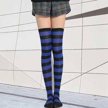 Anime Cosplay Peste Genunchi Șosete De Moda Femei Drăguț Fete Kawaii Lolita Bumbac Lungi Cu Dungi Ciorap Lung