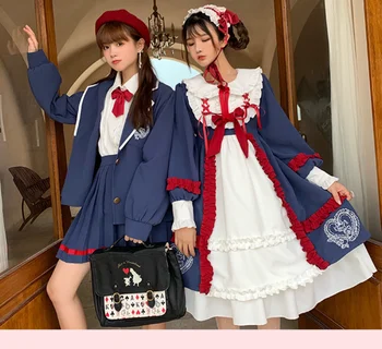 Sweet Lolita op rochie kawaii loli fată drăguță fată de sora Moale costum de Marinar Japonez JK uniformă de Colegiu stil lolita haina
