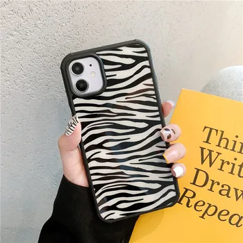 Leopard de Imprimare Zebra Stripe Telefon Caz Pentru iPhone 11 12 Pro Max 12 Mini-XR XS Max 7 8 Plus SE 2020 Acril Moale de Telefon Capacul din Spate