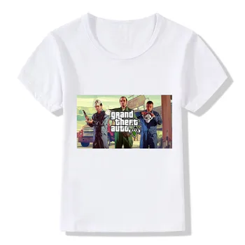 A4 marfa pentru copii GTA Lupte de Stradă Lungă Cu GTA 5 Tricouri Copii Topuri de Vara Baieti/Fete Maneci Scurte Haine Copii tricou