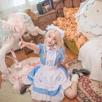 Femei Lolita Rochie Costum Servitoare Japoneză Anime Cosplay Costum Unisex Rochie Lunga Rochie Sort