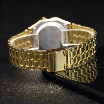 De lux CONDUSE de Bărbați Ceasuri pentru Femei de Aur Negru Electronic Display Digital Militare Încheietura ceasuri Pentru Iubit Cadou Relogio Masculin