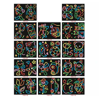 10/15buc DIY Punct Colorat Primar Puzzle Mozaic Jocurile Autocolante DIY de Desene animate de Animale de Învățare de Învățământ Pentru Copii, Copii Cadou