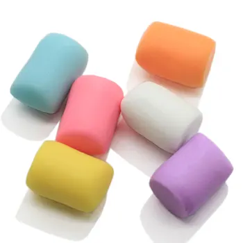 50/100buc Vată de zahăr Rășină Cabochons în Miniatură Bezea Diy Alimente Accesorii Bijuterii Ornament Colorat 3D Cub de Păpuși