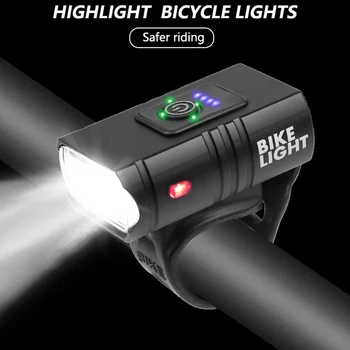 T6 LED Biciclete Lumina Față de Bicicletă Lampa de 10W 6 Moduri USB Reîncărcabilă MTB Față Lampă Reîncărcabilă Putere de Afișare Echipamente de Ciclism