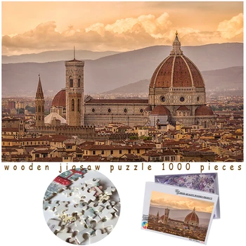MOMEMO Florența 1000 de Piese din Lemn Puzzle Adulti 1000 Piese Puzzle 1000 Piese Oras Frumos Peisaj Puzzle-uri Jucarii