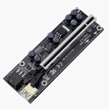5pcs VER009S Plus PCI Express 1X la 16X PCI-E Riser Card SATA 6pini Putere 0,6 M Cablu USB 3.0 pentru BTC LTC Mining