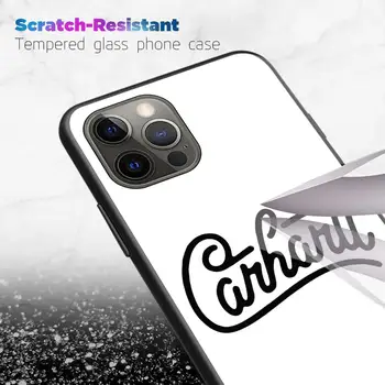 Faimosul brand carhartts Sticlă Călită Telefon Caz pentru iPhone 11 12 Pro XR X 7 8 XS Max 6 6S Plus SE 2020 de Acoperire Coajă Coque Capa