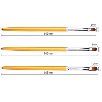 3Pcs/set Aliaj Acrilic Nail Art Pensule Gel UV Pictura Desen Perie Instrumente de Manichiură de Aur pentru Femei