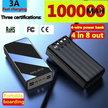 Noua Putere Banca 100000mAh TypeC Micro USB de Încărcare Rapidă Powerbank LED Display Extern Portabil Încărcător de Baterie Pentru telefon tableta