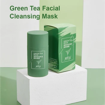 Ceai verde Curățare Masca Purificatoare Argila Stick Masca de Ulei de Control de Îngrijire a Pielii Anti-Acnee de Vinete Elimina Pete de Noroi Masca TSLM1
