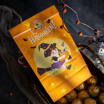 4buc Noi 2021 Halloween Candy Bag Taie Fantomă Bomboane de Hârtie Sac de Copii Favoarea Vrăjitoare Decor de Halloween Truc sau Trata Dovleac Cutie de Bomboane