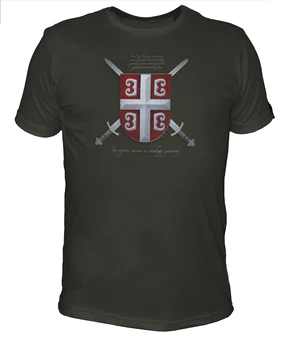 Unic Serbia Onorat Cruce Scut, Sabie Imprimate T-Shirt. Vara Bumbac, O-Neck Short Sleeve Mens T Shirt Noi S-3XL