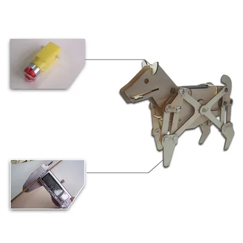 3D DIY Puzzle din Lemn Model Kit de Asamblare de Mers pe jos Electrice Câine Robot Meserii Jucarie Cadou