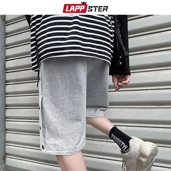 LAPPSTER Bărbați Butonul de Streetwear pantaloni Scurti Casual de Vara 2021 Mens de Moda coreeană Grafic pantalonii de Baschet Masculin Cotton Jogger 5XL
