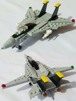 Blocurile MOC Cărămizi Clasic Militar DIY Model de Blocuri de Avion Mini F-14 Tomcat Avion de Vânătoare de Model Jucării Pentru Copii
