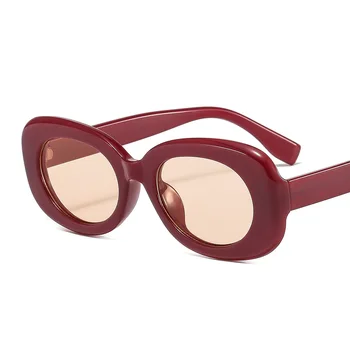 LongKeeper Retro Oval ochelari de Soare Femei Vintage de Brand Designer de Ochelari de Soare Doamnelor Verde Portocaliu Ochelari de Nuante zonnebril dames