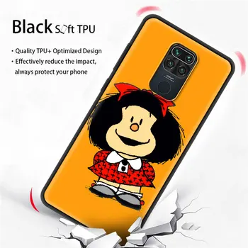 Caz de telefon pentru Xiaomi Redmi Notă 9A 9S 8T 9 Pro Max 7 8 K30 7A 8A 9C 9i 10X 4G Negru Moale de Acoperire Coajă Mafalda