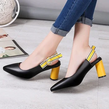 Biroul Super Petrecere stiletto Femei Tocuri Zapatillas Femei pantofi 2020 sandale Pentru Femei Sandale A377