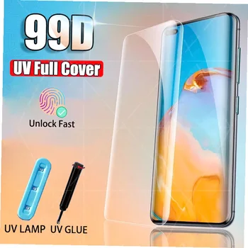 99D UV Curbat Full Capac din Sticla Temperata Pentru Huawei P30 P40 Pro Plus Ecran Protector Amice P 20 30 40 Pro Telefon Accesorii de Sticlă