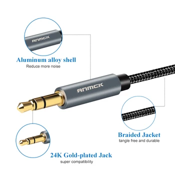 Anmck Jack 3.5 Cablu Audio 3.5 mm Difuzor Linie de Cablu Aux pentru iPhone 6 Samsung galaxy s8 Masina Căști Xiaomi redmi 4x Audio Jack