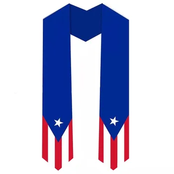 180*14cm Puerto Rico Pavilion Absolvire Șal Furat Albastru Safir cu Stea Dungă de Licență Rochie Accesoriu Panglica
