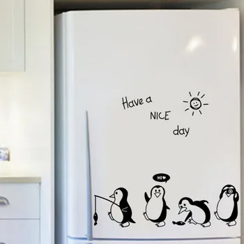 Desene Animate Autocolante De Perete Pentru Camere De Copii Au O Zi Frumoasă Pinguin Autocolante Pe Perete Frigider Decor Acasă Autocolante De Perete