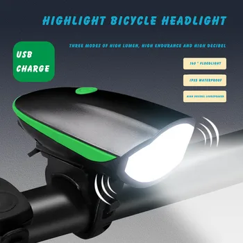 Accesorii pentru biciclete Biciclete Headight Cu Corn 1200mAh baterie Reîncărcabilă Impermeabil Bicicleta Far de Lumină pentru Biciclete Lanterna Pentru bicicleta