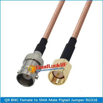 1X Buc Q9 BNC Male La SMA Male Plug Coadă Jumper RG316 Extinde Cablu Conector RF Q9 să SMA Dublu Masculin Pierderi Reduse