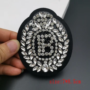 Insigna patch litere BB autocolante de grâu forma de diamant lanț de bază tesatura cusute de mână la haine folosind avansate de accesorii decorative