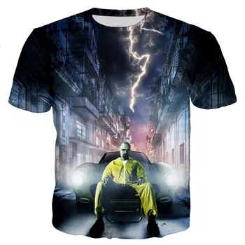 Bărbați Moda 3d Casual, cu Maneci Scurte T-Shirt Breaking Bad Haine de Vară de Moda de Imprimare T-Shirt Confortabil Si Respirabil