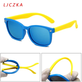 LJCZKA TR90 Copii ochelari de Soare Polarizat Silicon Flexibil Cadru Fete Baieti Copii Ochelari Cu Cazul Cadouri pentru Copii Gafas De Sol UV