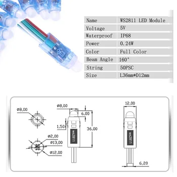 WS2811 Modul LED Pixeli Șir de Lumini RGB Digital Cu SP110E Controller 5V 8A Alimentare Plin de Culoare LED Strip Kit DC5V