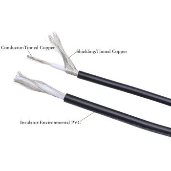1M 28 26 24 22 20 18 16 14 12 10 AWG UL1185 1153 Protejat de Sârmă Cablu de Semnal Canal Audio Single Core de Cupru Ecranare Wire