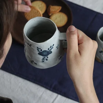 Stil japonez Ceramice Birou Cani de Ceai Vintage Cana de Apa Retro Pictate manual Cafea Lapte Cu Mâner Drinkware Cani si Cesti