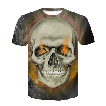Bea t-shirt om bere Skull T shirt Barbati/Femei Gotic Tricouri Plus Dimensiune 3d de imprimare negru camasi de vara cu maneci scurte barbati topuri