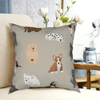 Pui Mai Pui Pillowcover Câine Acasă Decorative față de Pernă Pernă pentru Masina Poliester Imprimare față-verso Tipărite