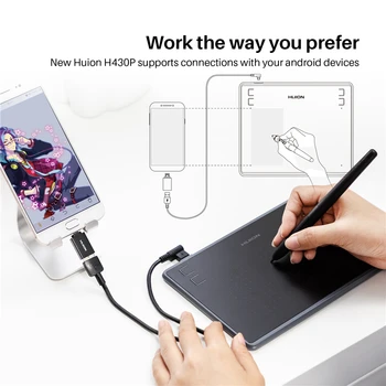 HUION H430P Grafica Desen Tablete Digitale Semnătura Pen Tablet OSU Joc Tableta cu Baterie-Free, Stylus Pen Cadou cu