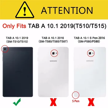 Capac caz rezistent la Socuri Coajă de Cauciuc Greu de Caz Pentru Samsung Galaxy Tab 10.1 2019 SM-T515/ T510 Cover Stand Caz T510 Coque