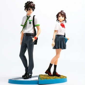 Anime Numele Tău Tachibana Taki Miyamizu Mitsuha PVC Figura de Acțiune de Colectare Model de Jucarie Papusa Anime Intemperii cu Modelul de jucărie