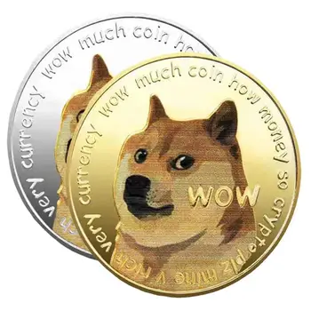 De Aur/Argint Placat Cu Ethereum Unda Bitcoin, Dogecoin Moneda Digitală Monede Comemorative Decor Acasă Meserii Desktop Ornament