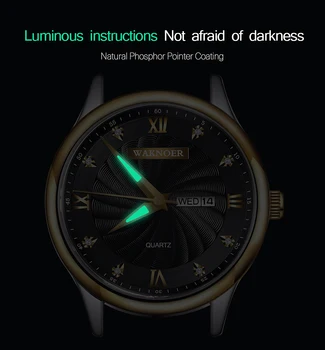 WAKNOER Brand de Top pentru Bărbați Ceasuri Banda din Oțel Inoxidabil rezistent la apa Lux Afaceri Cuarț Ceas de mână pentru Om relogio masculino