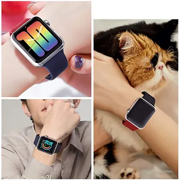Moale Silicon pentru Apple Watch Seria 6 SE 5 4 3 2 1 44MM 40MM Cauciuc Watchband Curea pentru iWatch 4/5 42MM Bratara 38MM