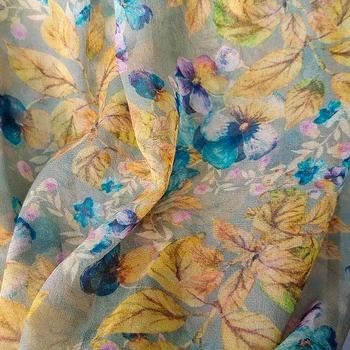 Naturală Mătase naturală Femei Tricou Vintage Elegante Vara Turn-down Guler Maneci Scurte Largi Birou Doamnă Bluza imprimeu Floral